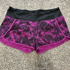 Lululemon run times shorts 4 inch Women's size 10 - Black and Purple Shorts